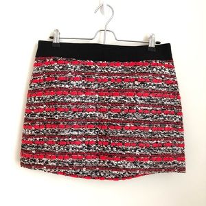NWT Milly red/black striped mini skirt